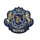 Patch Ecusson Thermocollant Blason Royal Bleu 4,50 x 5 cm