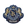 Patch Ecusson Thermocollant Blason Royal Bleu 4,50 x 5 cm