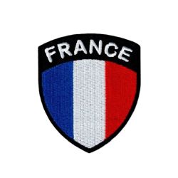 Patch Ecusson Thermocollant France Blason Tricolore 6,50 x 7,50 cm