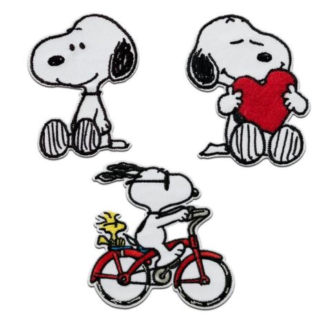 Peanuts Snoopy Set 3 pièces - Ecusson Thermocollant Patches Appliques