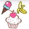 Patch Ecusson Thermocollant Lot de 3 Banane Glace Cupcake