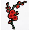 Patch Ecusson Thermocollant Fleurs rouges 9,50 x 12,50 cm