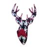 Patch Ecusson Thermocollant Cerf mode fleur rouge 4,50 x 7 cm