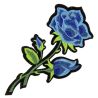 Patch Ecusson Thermocollant Grande Rose Bleue 7,50 x 17,50 cm