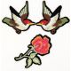 Patch Ecusson Thermocollant Grande Rose Rouge 7,50 x 17,50 cm