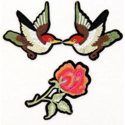 Patch Ecusson Thermocollant Grande Rose Rouge 7,50 x 17,50 cm