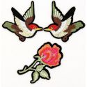 Patch Ecusson Thermocollant Grande Rose Rouge 7,50 x 17,50 cm