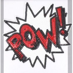 Patch Ecusson Thermocollant Comics POW 20 x 21 cm