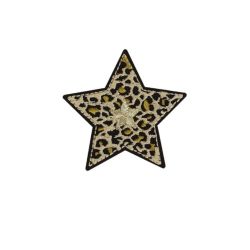 Patch Ecusson Thermocollant Etoile Léopard 5 x 5 cm