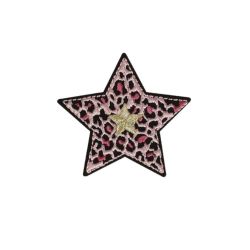 Patch Ecusson Thermocollant Etoile Panthère rose 5 x 5 cm