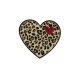 Patch Ecusson Thermocollant Coeur Léopard 4,50 x 5 cm