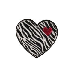 Patch Ecusson Thermocollant Coeur Léopard 4,50 x 5 cm