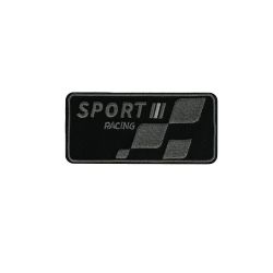 Patch Ecusson Thermocollant Sport Racing Coloris Noir 4 x 8,50 cm