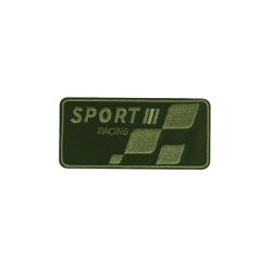 Patch Ecusson Thermocollant Sport Racing Coloris Kaki 4 x 8,50 cm