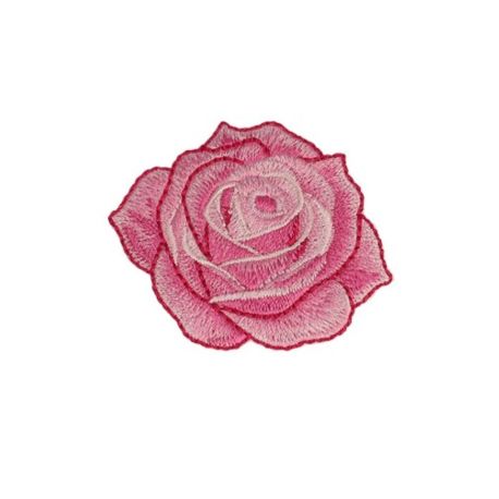 Patch Ecusson Thermocollant La Rose Coloris Rouge 4 x 5 cm