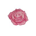 Patch Ecusson Thermocollant La Rose Coloris Rouge 4 x 5 cm