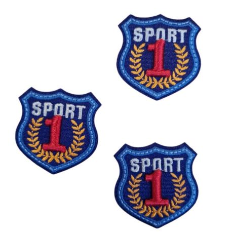 Patch Ecusson Thermocollant Animaux Lot de 3 - Blason Bleu 4 x 4 cm
