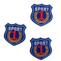 Patch Ecusson Thermocollant Animaux Lot de 3 - Blason Bleu 4 x 4 cm
