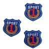 Patch Ecusson Thermocollant Animaux Lot de 3 - Blason Bleu 4 x 4 cm