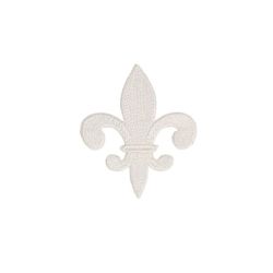Patch Ecusson Thermocollant Fleur de Lys Coloris Blanc 3,50 x 4 cm cm