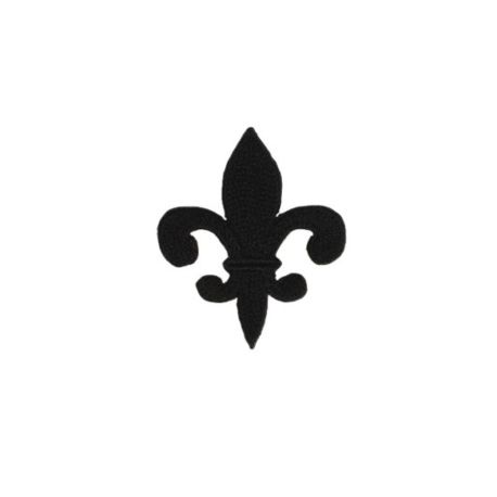 Patch Ecusson Thermocollant Fleur de Lys Coloris Noir 3,50 x 4 cm