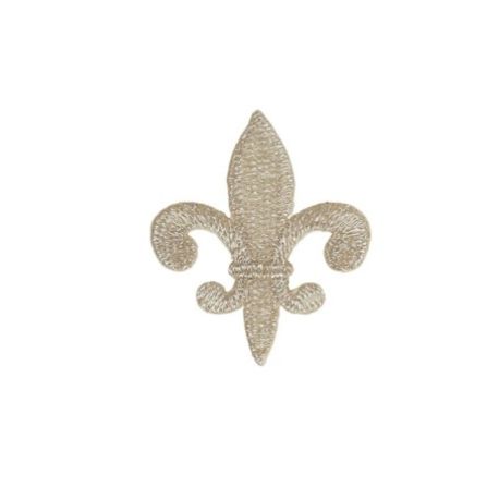 Patch Ecusson Thermocollant Fleur de Lys Coloris Blanc 3,50 x 4 cm cm