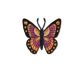 Patch Ecusson Thermocollant Papillon Rose Orange 4 x 4 cm