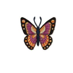 Patch Ecusson Thermocollant Papillon Rose Orange 4 x 4 cm