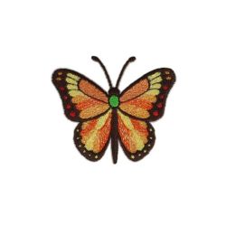 Patch Ecusson Thermocollant Papillon Rose Orange 4 x 4 cm