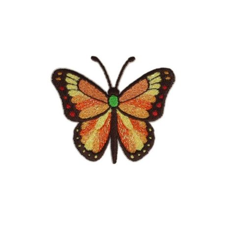 Patch Ecusson Thermocollant Papillon Rose Orange 4 x 4 cm