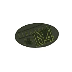 Patch Ecusson Thermocollant Militaire Air Force 64 Coloris Kaki 5,50 x 9 cm