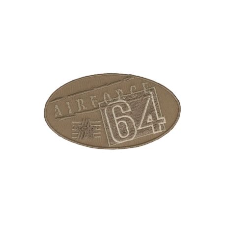 Patch Ecusson Thermocollant Militaire Air Force 64 Coloris Beige 5,50 x 9 cm