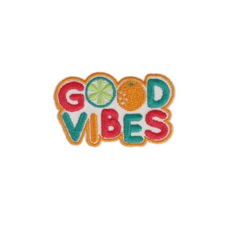 Patch Thermocollant 'Summer Vibes' 3x5 Cm - Good Vibes Brodé Pour Personnaliser Vêtements Sacs