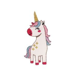 Patch Ecusson Thermocollant Licorne Arc en ciel Girly 3 x 6 cm