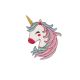 Patch Ecusson Thermocollant Licorne Arc en ciel Girly 3 x 6 cm
