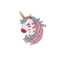 Patch Ecusson Thermocollant Licorne Arc en ciel Girly 3 x 6 cm