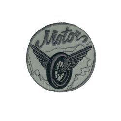 Patch Ecusson Thermocollant Gris Motors 5,50 x 5,50 cm