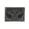 Patch Ecusson Thermocollant Gris Motors Born to Ride 4,50 x 6 cm