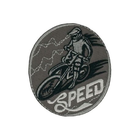 Patch Ecusson Thermocollant Gris Motors 5,50 x 5,50 cm