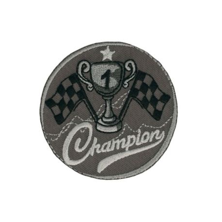 Patch Ecusson Thermocollant Gris Motors 5,50 x 5,50 cm