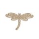 Patch Ecusson Thermocollant Libellule Dentelle Coloris Lin 3,50 x 5,50 cm