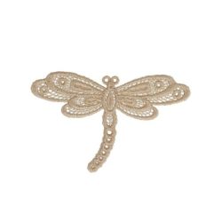 Patch Ecusson Thermocollant Libellule Dentelle Coloris Lin 3,50 x 5,50 cm