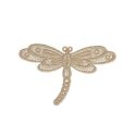 Patch Ecusson Thermocollant Libellule Dentelle Coloris Lin 3,50 x 5,50 cm