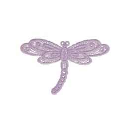 Patch Ecusson Thermocollant Libellule Dentelle Coloris Lilas 3,50 x 5,50 cm