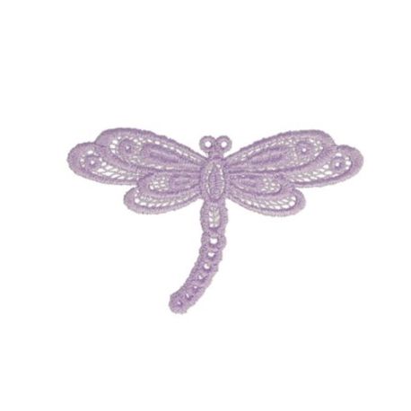 Patch Ecusson Thermocollant Libellule Dentelle Coloris Lilas 3,50 x 5,50 cm