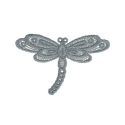 Patch Ecusson Thermocollant Libellule Dentelle Coloris Lin 3,50 x 5,50 cm