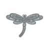 Patch Ecusson Thermocollant Libellule Dentelle Coloris Gris 3,50 x 5,50 cm