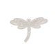 Patch Ecusson Thermocollant Libellule Dentelle Coloris Blanc 3,50 x 5,50 cm