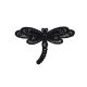 Patch Ecusson Thermocollant Libellule Dentelle Coloris Lin 3,50 x 5,50 cm