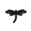 Patch Ecusson Thermocollant Libellule Dentelle Coloris Lin 3,50 x 5,50 cm